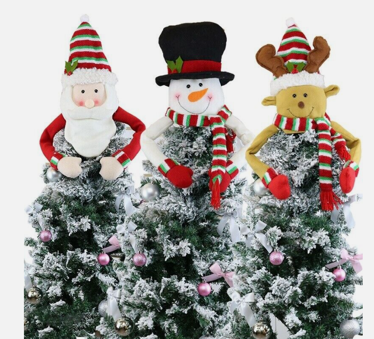 Christmas Deco Home Christmas Tree Top Santa Claus Snowman Ornament Halloween