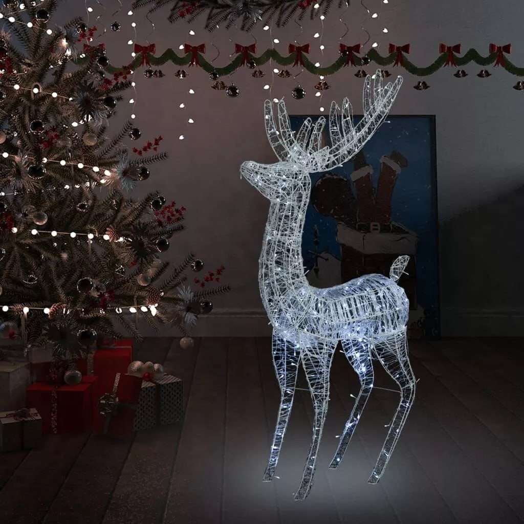 NNEVL XXL Acrylic Christmas Reindeer 250 LED 180 cm Cold white