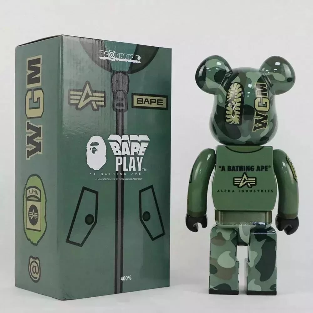 400% Bearbrick A BATHING APE Shark Series Action Figure Art Toy Collectible Gift