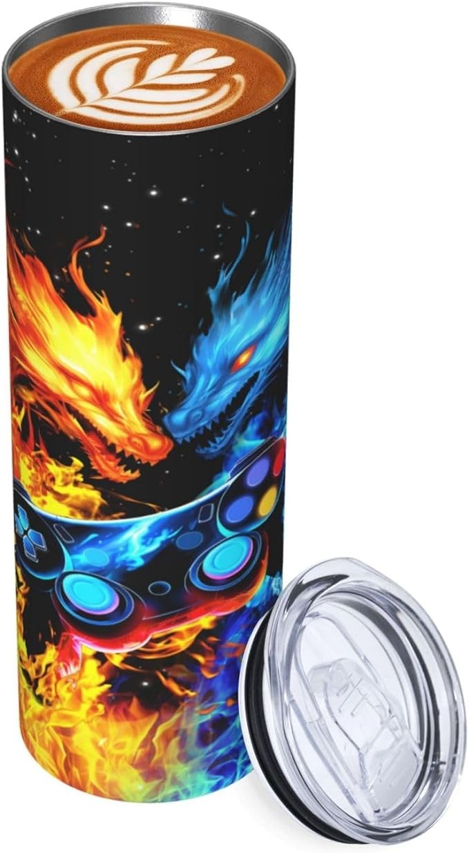 Stainless Steel Mug Gifts For Boys 20oz Tumbler Gamer Gifts For Men Gamepad Gamer Gaming Presents For Boys Teen Son Men Boyfriend Birthday Christmas Game Controller Cup For Husband Father Dad