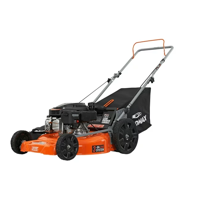 YARDMAX 21 in. 170cc 3-in-1 Gas Walk Behind Push Lawn Mower with High Rear Wheels