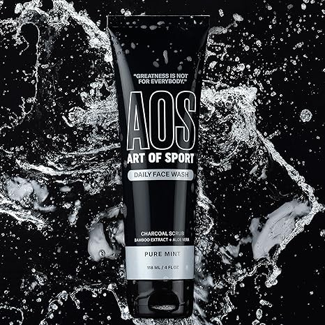 Art of Sport Daily Face Wash, With Detoxifying Charcoal, Calming Aloe Vera & Skin-Soothing Bamboo Extract. Formulated for Athletes, 4 FL OZ