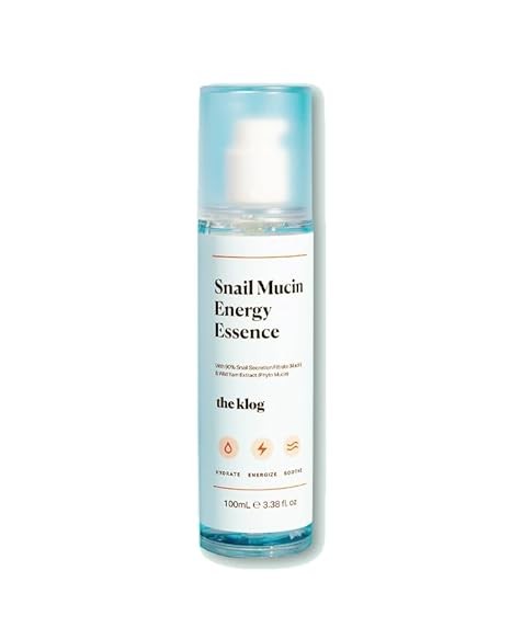 The KLOG Snail Mucin 90% Energy Essence 3.38 Fl.Oz 100ml, Hydrating Serum for Acne-Prone, Dry, Dehydrated Skin, Cruelty Free Korean Skincare