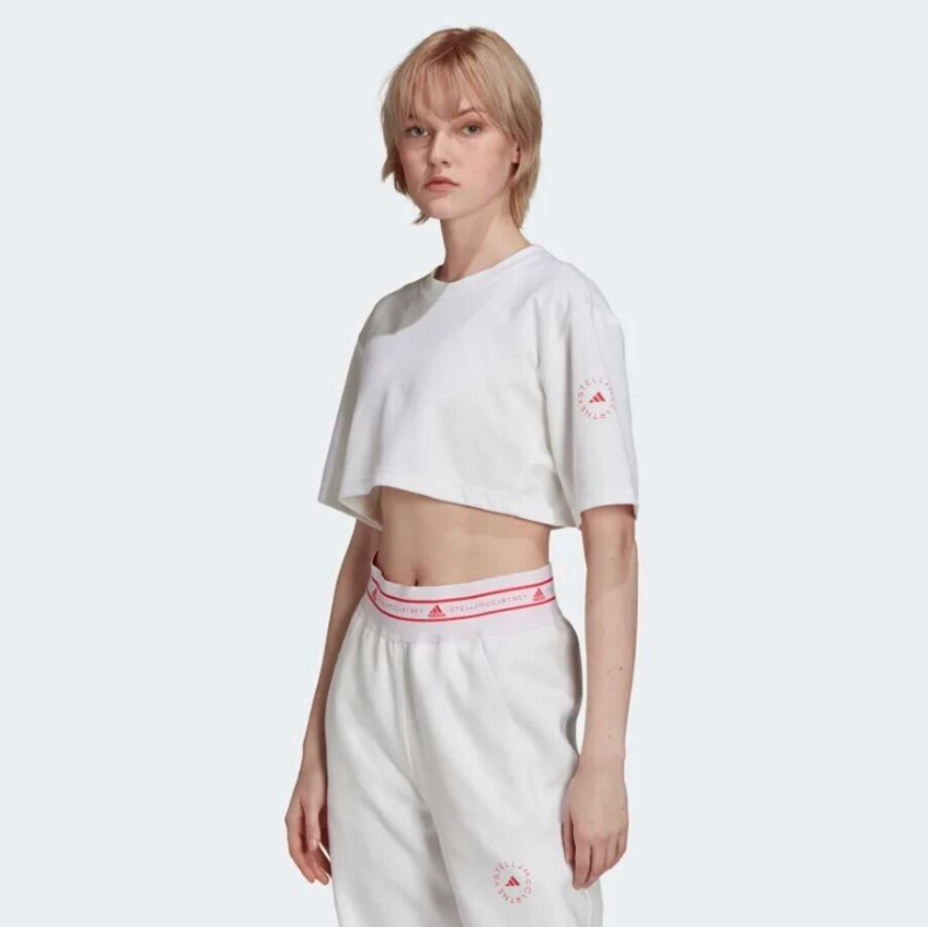 ADIDAS Stella McCartney Women's Crop Tee White RRP £70