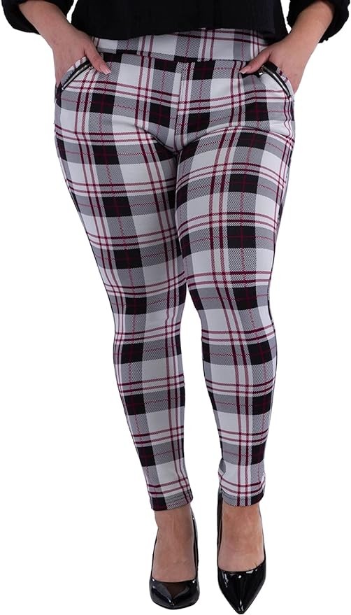 ShoSho Womens Plus Size Skinny Pants Slim Fit Trousers Treggings Pull-On Pants Leggings