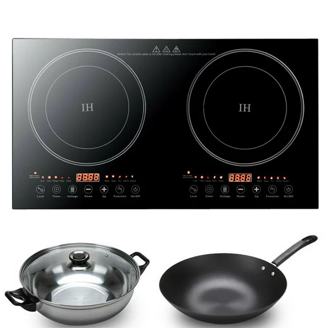 TFCFL Electric Dual Induction Cooker Cook top 2400W Countertop Double Burner Top